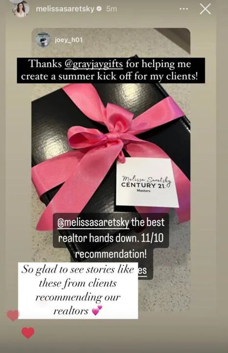 A custom Gray Jay gifting project with Raspberry Realty’s signature pink branding